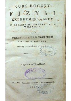 Kurs roczny Fizyki eksperymentalney 1825r