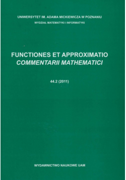 Functiones et approximatio commentarii mathematici 44.2 (2011)