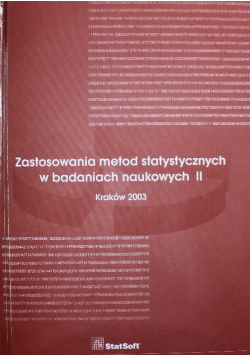 Zastosowanie metod statycznych w badaniach naukowych II