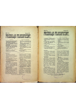 Przegląd filozoficzny Rok VI 2 tomy 1904 r