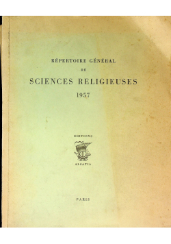 Repertoire general de Sciences Religieuses