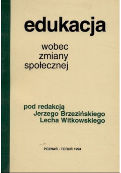 Edukacja wobec zmiany społecznej