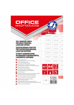 Etykiety OFFICE PRODUCTS, 210x148mm, białe, 100 ark.