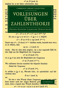 Vorlesungen Uber Zahlentheorie
