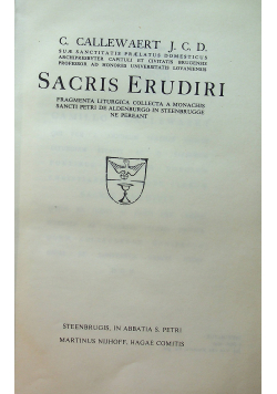 Sacris Erudiri 1940 r