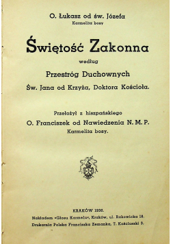 Świętość Zakonna 1936 r