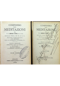 Compendio delle meditazioni tom I i II 1898 r
