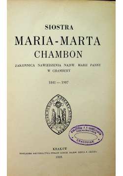 Siostra Maria - Marta Chambon 1938 r.
