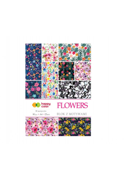 Blok z motywami Flowers A4/15K 80g HAPPY COLOR