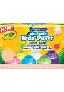 Farby neonowe zmywalne 6 kolorów CRAYOLA