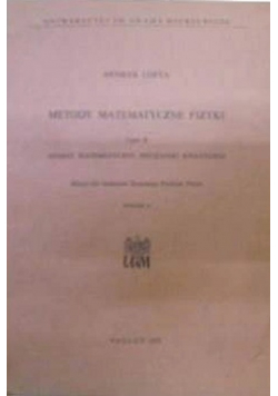Metody Matematyczne Fizyki Cz II