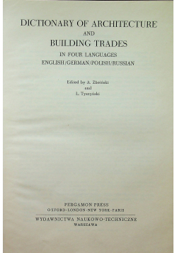 Dictionary of architecture and building trades in fpur labguages english german polish russian