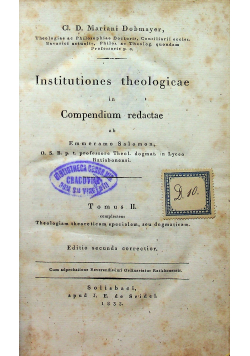 Institutiones theologicae in Compendium redactae 1833 r