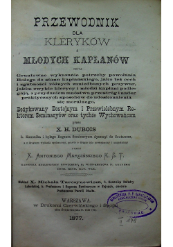 Przewodnik dla kleryków i młodych kapłanów 1877 r.