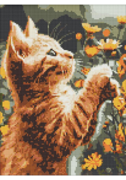 Diamentowa mozaika - Rudy puszystek 30x40cm