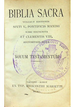 Biblia Sacra Novum Testamentum 1901 r.