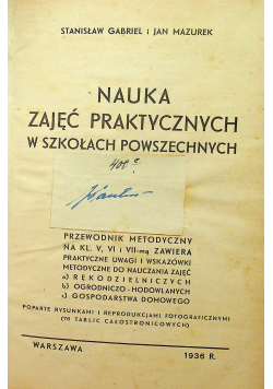 Nauka zajęć praktycznych w szkołach powszechnych 1936 r.