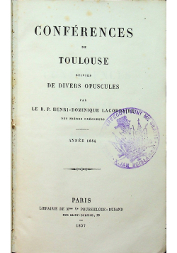 Conferences de Toulouse 1857 r.