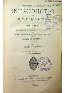 Historica et critica introductio volumen III 1886 r.