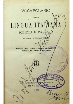 Vocabolario Della Lingua Italiana Scritta e Parlata 1892 r