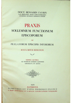 Praxis sollemnium functionum episcoporum ac praelatorum episcopis inferiorum 1926 r.