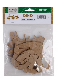 Zestaw kształtów tekturowych 3D Dino 6szt