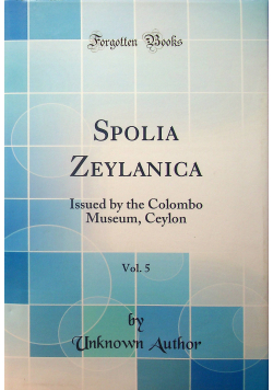 Spolia Zeylanica reprint z 1908 r