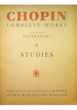 Chopin Complete Works II Studies for piano 1949 r.