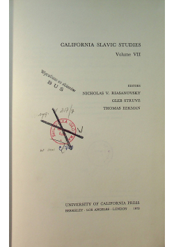 California Slavic Studies Volume VII