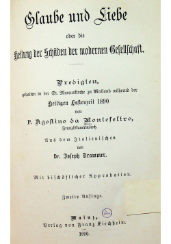 Katholische Wahrheiten / Glaube und Liebe ok 1890 r.