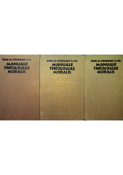 Manuale Theologiae Moralis 3 Tomy ok 1931 r