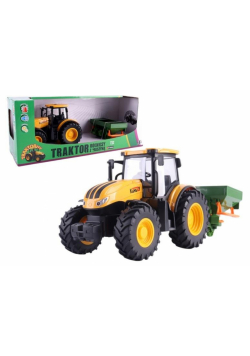Traktor rolniczy z rozsiewaczem