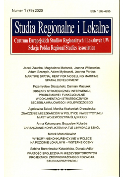 Studia Regionalne i Lokalne 2020/1 (79)