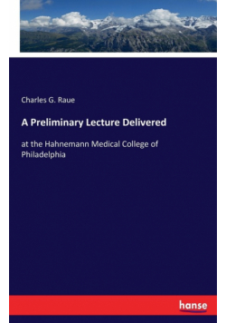 A Preliminary Lecture Delivered