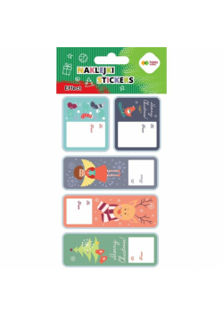 Naklejki Xmas stamp tag 10x20cm HAPPY COLOR