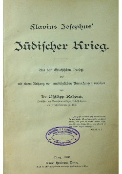 Judischer krieg 1901 r