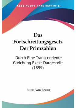 Das Fortschreitungsgesetz Der Primzahlen
