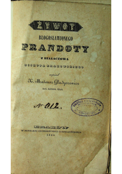 Żywot błogosławionego Prandoty 1845 r.