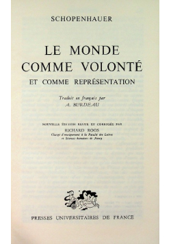 Le monde comme volonte