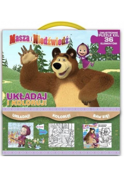 Masza i Niedźwiedź. Układaj i koloruj