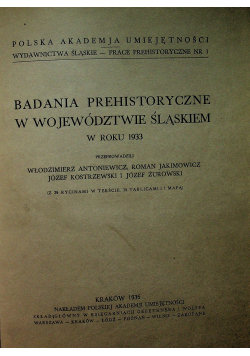 Badania prehistoryczne w województwie Śląskiem 1935 r