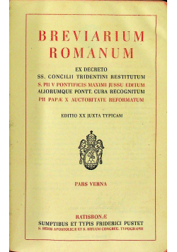 Brevarium Romanum pars verna 1943 r