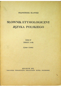 Słownik etymologiczny języka polskiego Tom IV Zeszyt 3