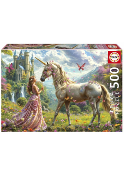 Puzzle 500 Wróżka, jednorożec i motyl