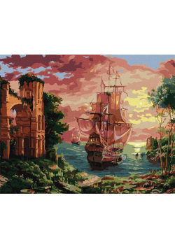 Malowanie po numerach - Wieczorowy port 40x50cm