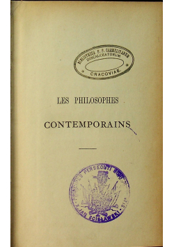Les Philosopes Contemporains I 1891 r.