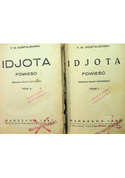 Dzieła Idjota tom I i II 1927 r