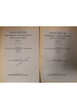 Rocznik Polskiego Towarzystwa Geologicznego Tom XIX zeszyt 2 i 3  1950 r