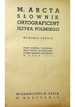 Słownik ortograficzny języka polskiego 1936 r.