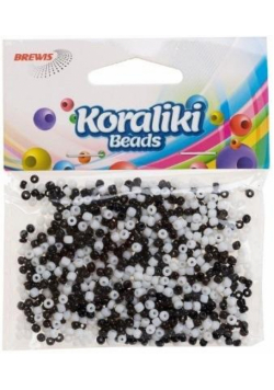 Koraliki akrylowe do nawlekania białe czarne 35mm